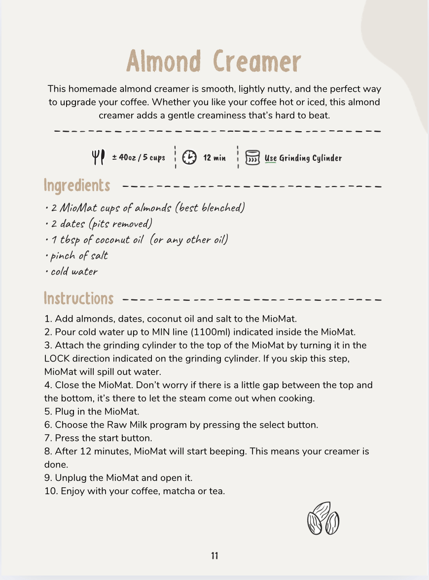 MioMat Creamers Recipe eBook - MioMat