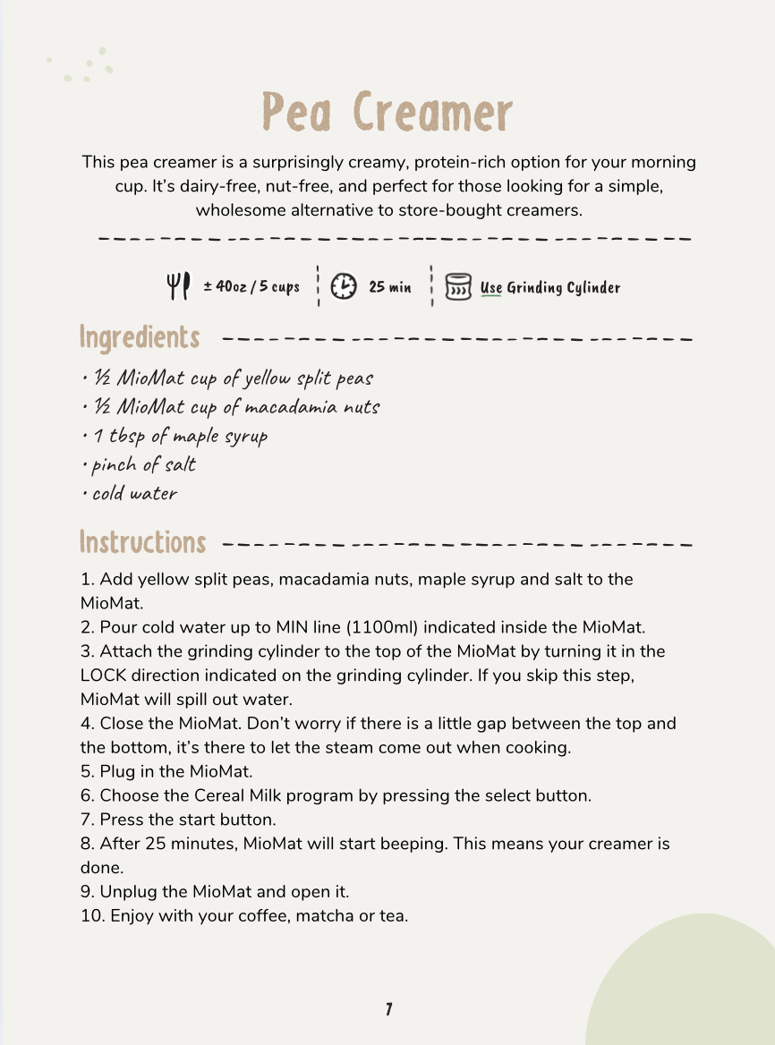 MioMat Creamers Recipe eBook - MioMat