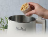 Soybeans poured into the MioMat, milk poured into iced coffee, thick yogurt, and fresh plant-based cheese pressed with a finger